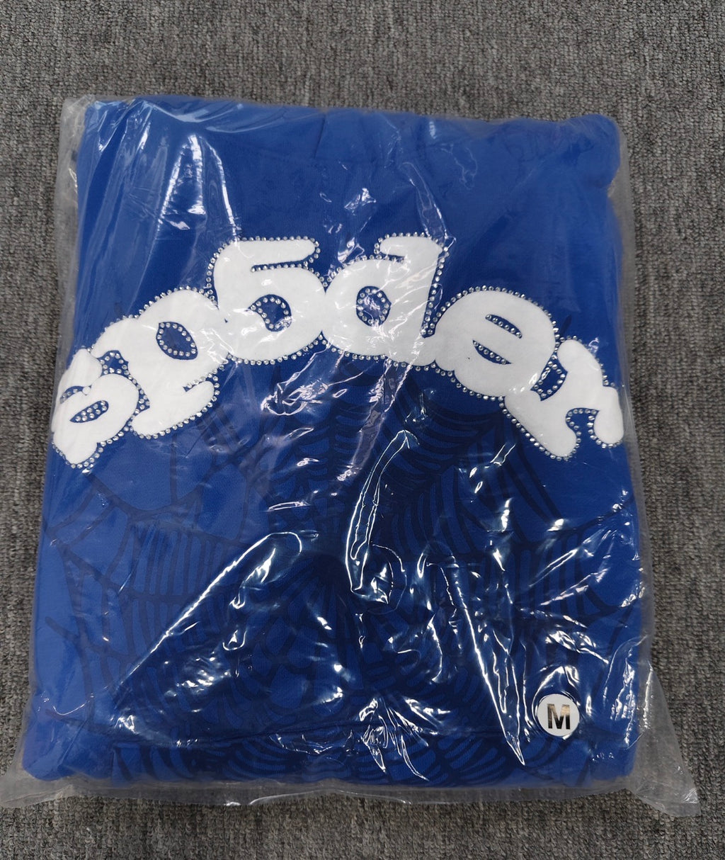 Dark blue and rhinestones Sp5der hoodie affordable